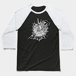 Black Widow Spider on Spiderweb Baseball T-Shirt